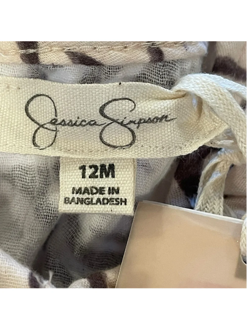 Jessica Simpson Girls Size 12 Month Zebra Print One Piece Romper Coverall NWT